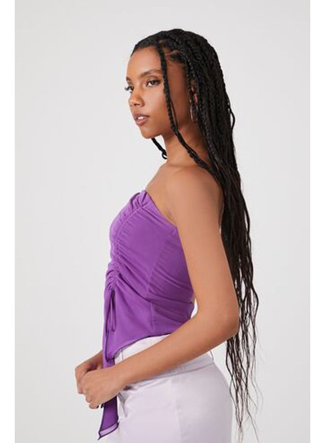 FOREVER 21 Asymmetrical Drawstring Tube Top - Image 2