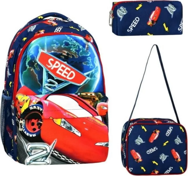 Dzc Kuzenler Avm Dzc Cousins ​​Avm Primary School Cars Children's Backpack Backpack Set of 3 Durable Waterproof