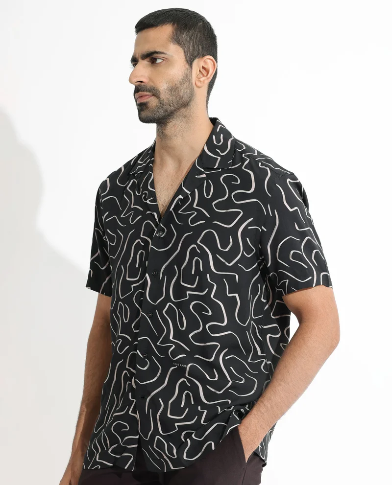 Rare Rabbit Men's Abstract Print Shirt