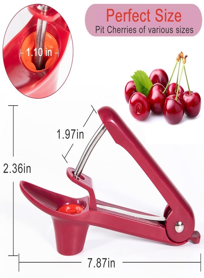 Axpsw Cherry Pitter Tool,Cherry Pitter Cherry Stone Remover Tool for Making Cherry Jam Cherries Corer Pitter Tool，Cherry & Olive Pitter with Space-Saving Lock Design,Cherries Corer Pitter Tool, Red - Image 4