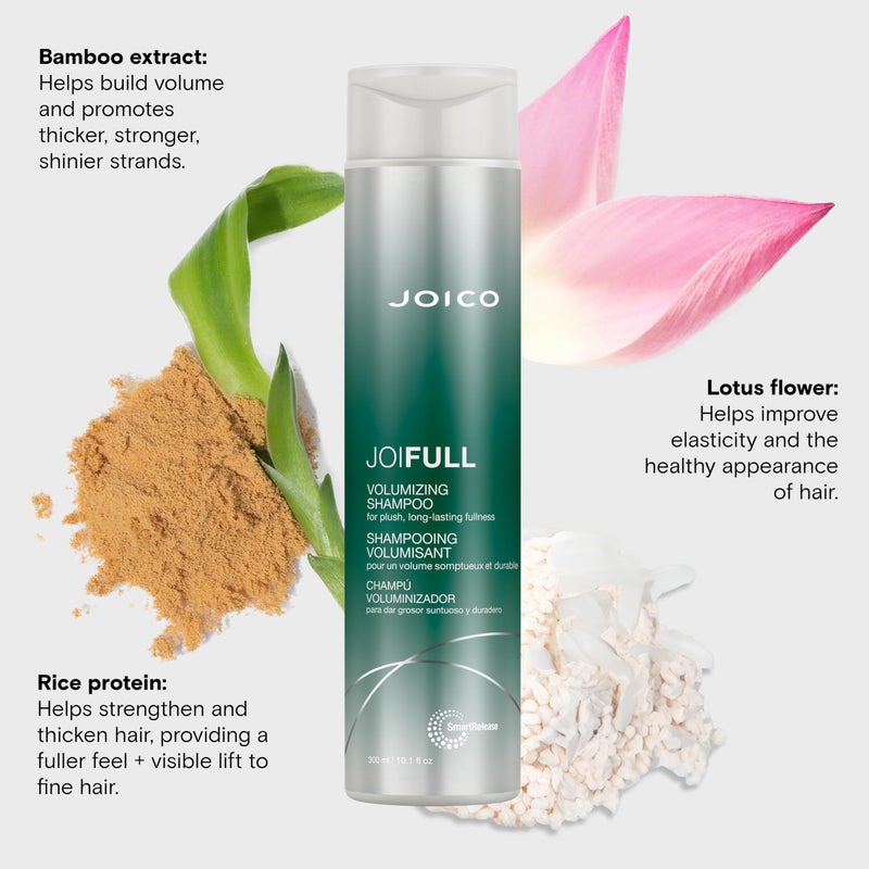 Joico JoiFULL Volumizing Shampoo | For Fine, Thin Hair | Add Instant Body | Long-Lasting Fullness | For Thicker Bouncier Hair | Boost Shine | With Lotus Flower & Bamboo Extract | 10.1 Fl Oz - Image 4