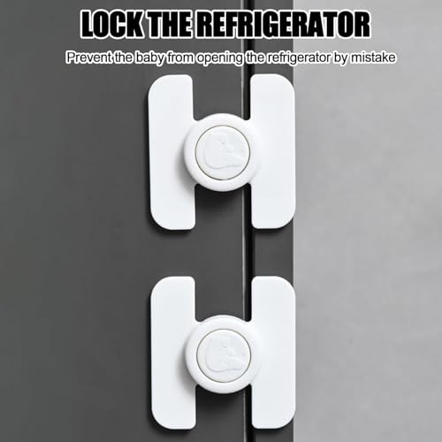 LUVINA Furniture Safety Locks for Kids, Dudu Bear Child Safety Drawer Lock Refrigerator Lock Water Dispenser Safety Lock Anti-Open Child Safety Locks for Cabinet, Cupboards, Fridge (White, Pack of 4) - Image 4