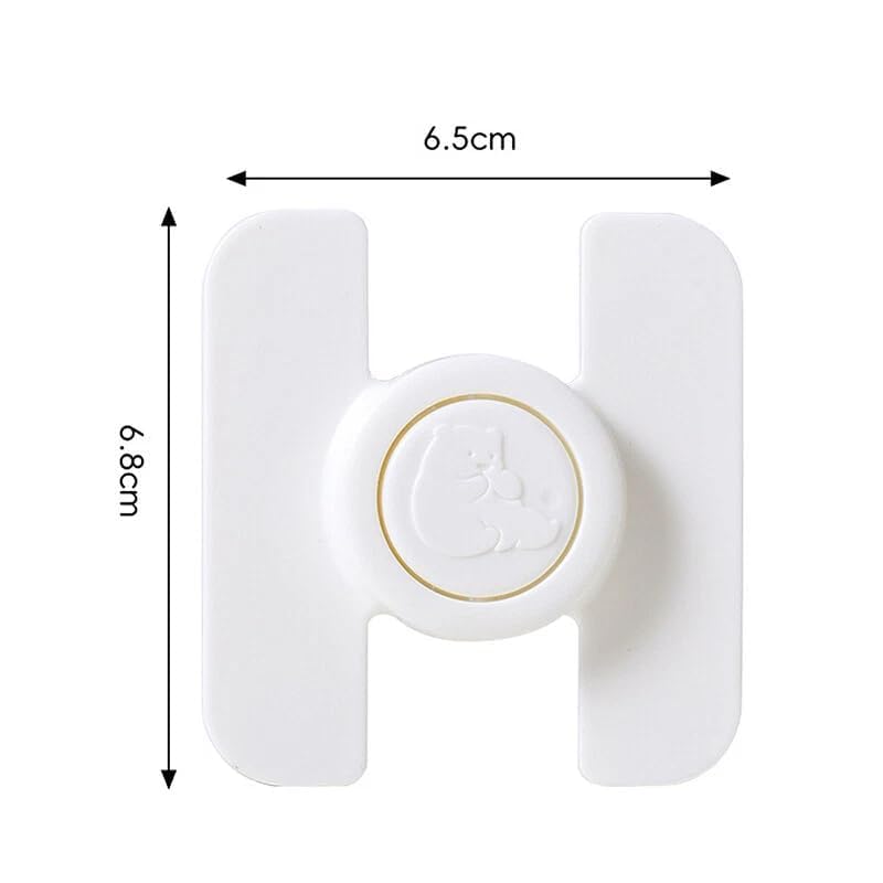 LUVINA Furniture Safety Locks for Kids, Dudu Bear Child Safety Drawer Lock Refrigerator Lock Water Dispenser Safety Lock Anti-Open Child Safety Locks for Cabinet, Cupboards, Fridge (White, Pack of 4) - Image 2