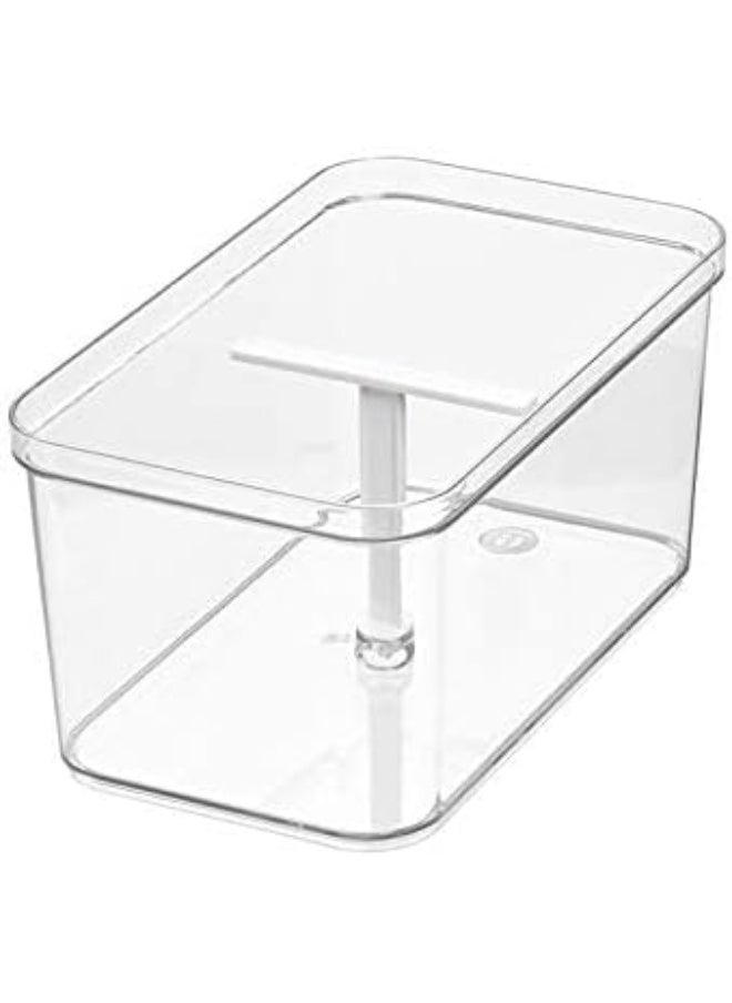 InterDesign Interdesign Crisp Deep Drawer Bin with T Handle, Clear/Matte White  - Image 4