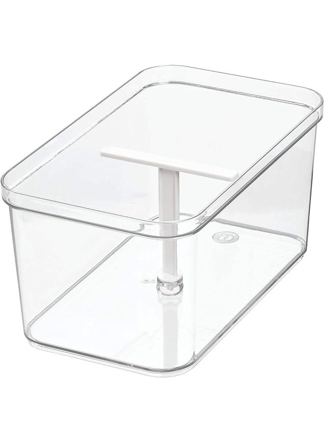 InterDesign Interdesign Crisp Deep Drawer Bin with T Handle, Clear/Matte White  - Image 1