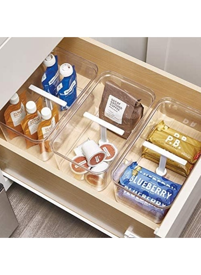 InterDesign Interdesign Crisp Deep Drawer Bin with T Handle, Clear/Matte White  - Image 3