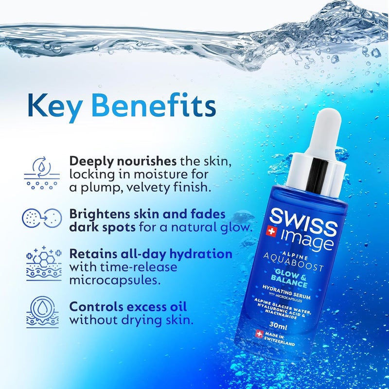 Swiss Image Aquaboost Hydrating Serum with Hyaluronic Acid & Niacinamide - 30ml - Image 4