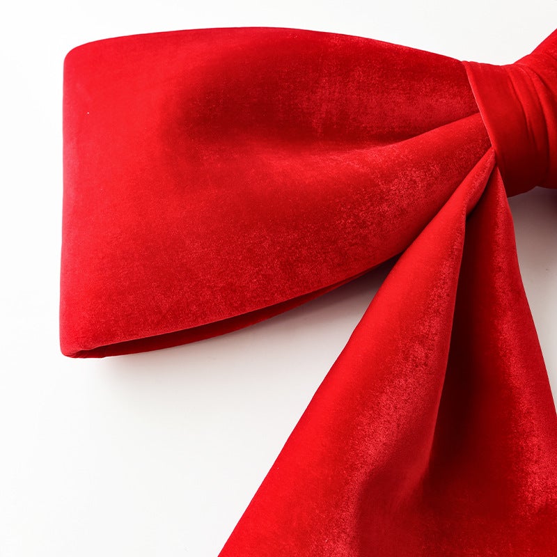 Nuchi Red Oversized Christmas Bow – Cloth Hanging Ornament for Spring Festival - Image 4