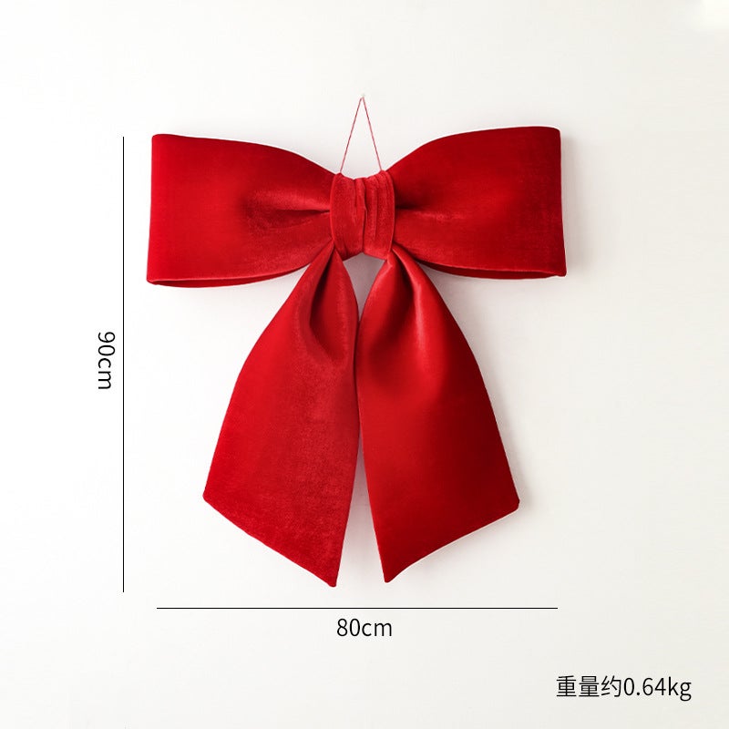 Nuchi Red Oversized Christmas Bow – Cloth Hanging Ornament for Spring Festival - Image 1
