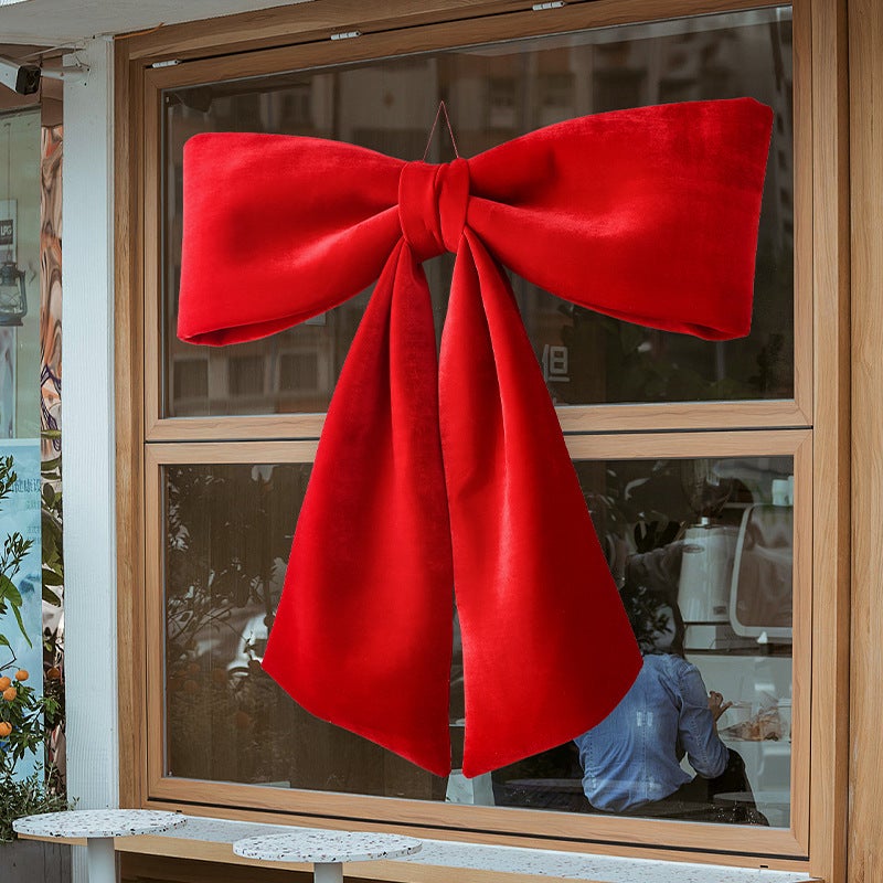 Nuchi Red Oversized Christmas Bow – Cloth Hanging Ornament for Spring Festival - Image 3