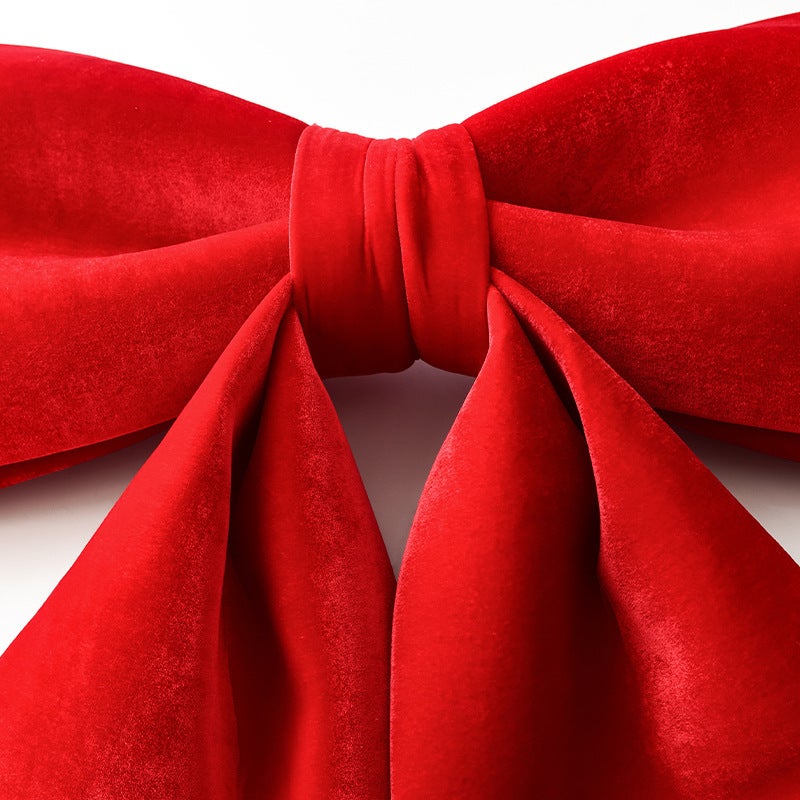 Nuchi Red Oversized Christmas Bow – Cloth Hanging Ornament for Spring Festival - Image 5