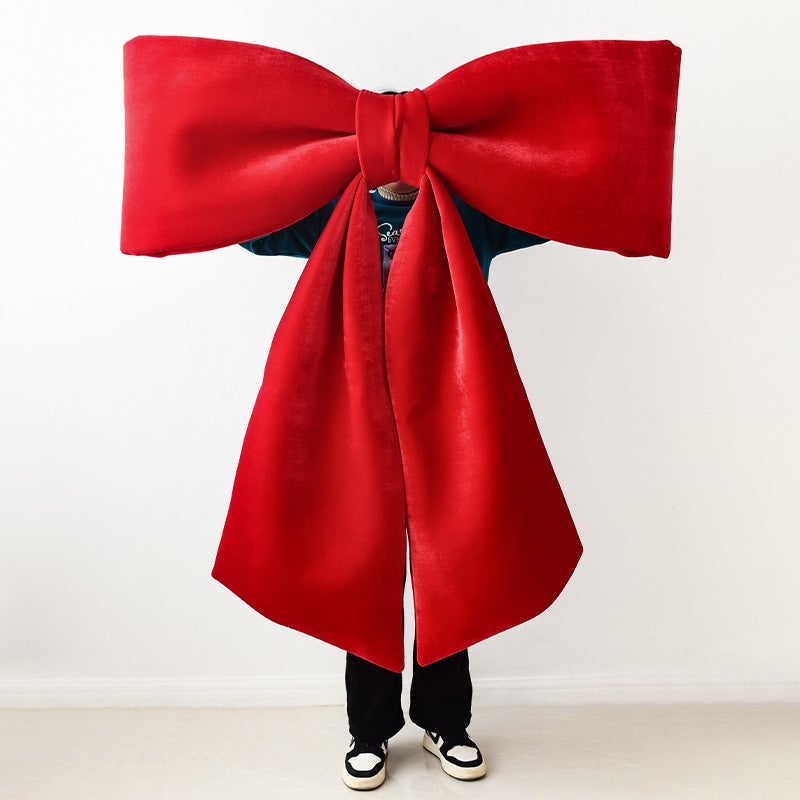 Nuchi Red Oversized Christmas Bow – Cloth Hanging Ornament for Spring Festival - Image 2