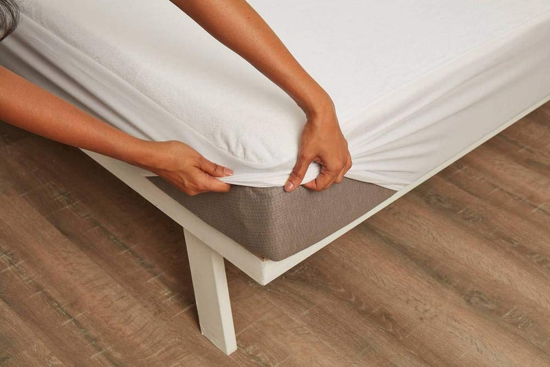 Wakefit 100% Waterproof Premium Cotton Mattress Protector | Breathable and Hypoallergenic Ultra Soft Fitted Bed Protector 72"x48" - Double, White - Image 1