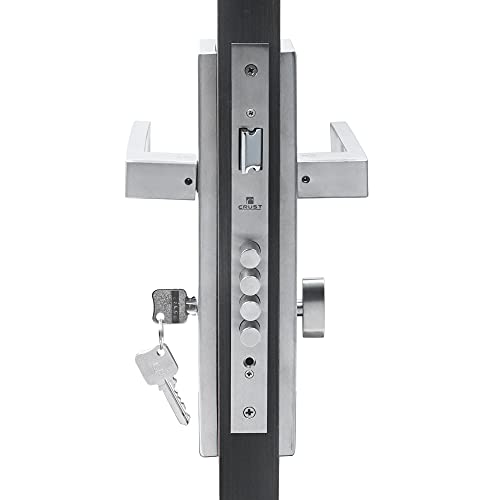 Crust Altroz Premium 10" Plate Mortise Door Lock Handle Set/Mortise Lock with Brass Lock Body and One Side Key 60mm Brass Cylinder Set with 3 Brass Computer Keys - Image 4