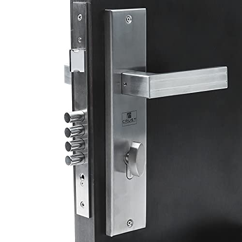 Crust Altroz Premium 10" Plate Mortise Door Lock Handle Set/Mortise Lock with Brass Lock Body and One Side Key 60mm Brass Cylinder Set with 3 Brass Computer Keys - Image 3