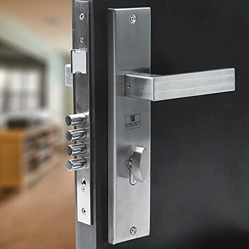 Crust Altroz Premium 10" Plate Mortise Door Lock Handle Set/Mortise Lock with Brass Lock Body and One Side Key 60mm Brass Cylinder Set with 3 Brass Computer Keys - Image 1