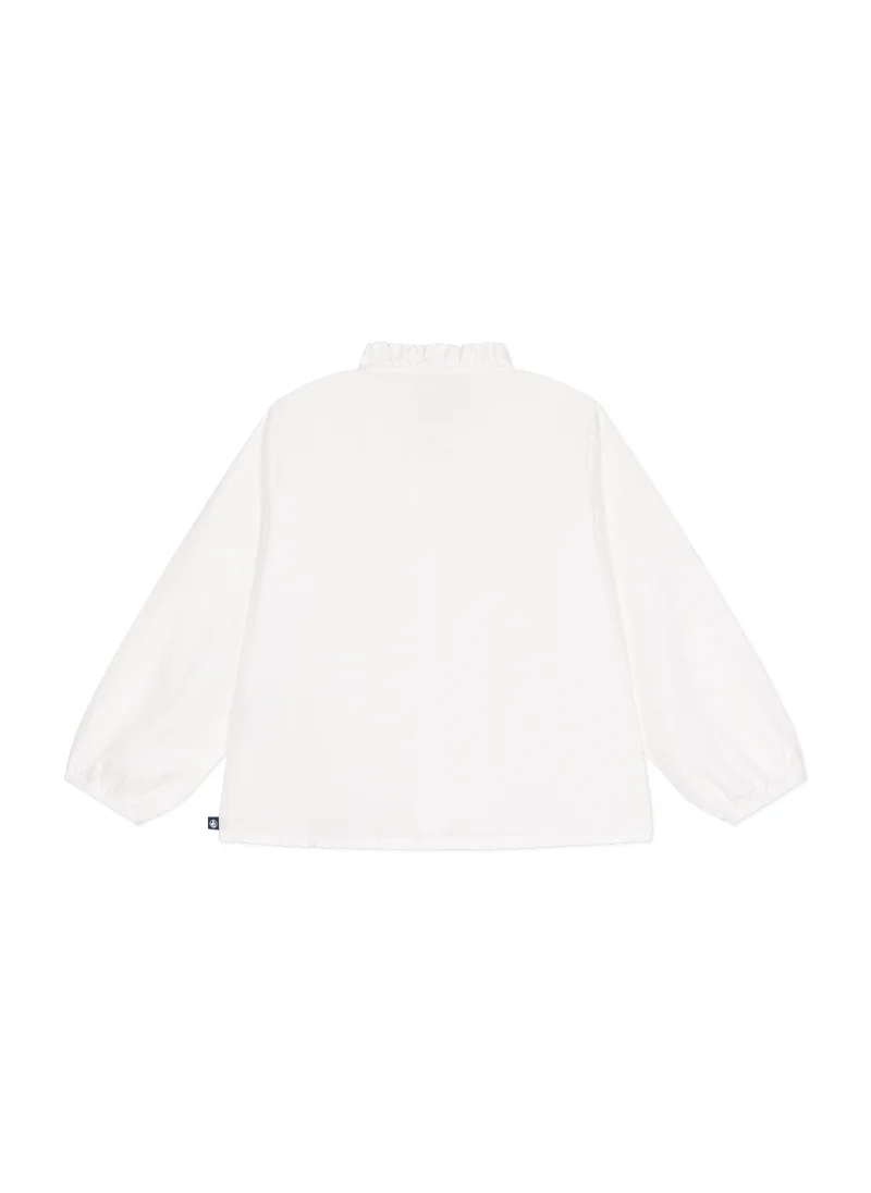 Petit Bateau Little girl's long-sleeved woven fabric blouse