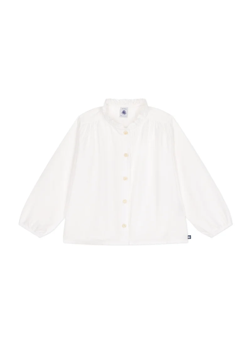 Petit Bateau Little girl's long-sleeved woven fabric blouse