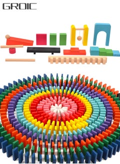 GROIC 240 PCS Bulk Dominoes Set for Kids,Wooden Building Blocks Bulk Dominoes Racing Tile Games with Storage Box,Developmental Toys  - Image 1