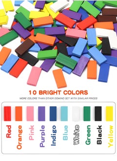 GROIC 240 PCS Bulk Dominoes Set for Kids,Wooden Building Blocks Bulk Dominoes Racing Tile Games with Storage Box,Developmental Toys  - Image 2