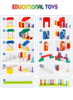 GROIC 240 PCS Bulk Dominoes Set for Kids,Wooden Building Blocks Bulk Dominoes Racing Tile Games with Storage Box,Developmental Toys  - Image 3