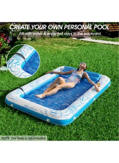 Jasonwell E Tanning Pool Lounger Float - Jasonwell 4 In 1 Sun Tan Tub Sunbathing Lounge Raft Floatie Toys Water Filled Bed Mat Pad For Kids Adult Blow Up Kiddie Ball Pit Pool (Xl)  - Image 2