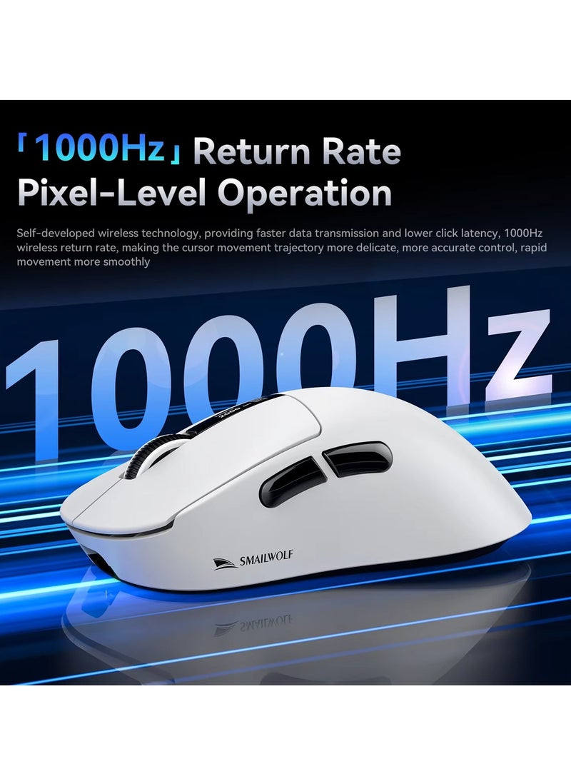 SMAILWOLF M6 Wireless Bluetooth Gaming Mouse Tri Mode PAW3311 Sensor 12000dpi With Charging Base Screen BT/2.4Ghz/Wired, for PC/MAC - Image 3