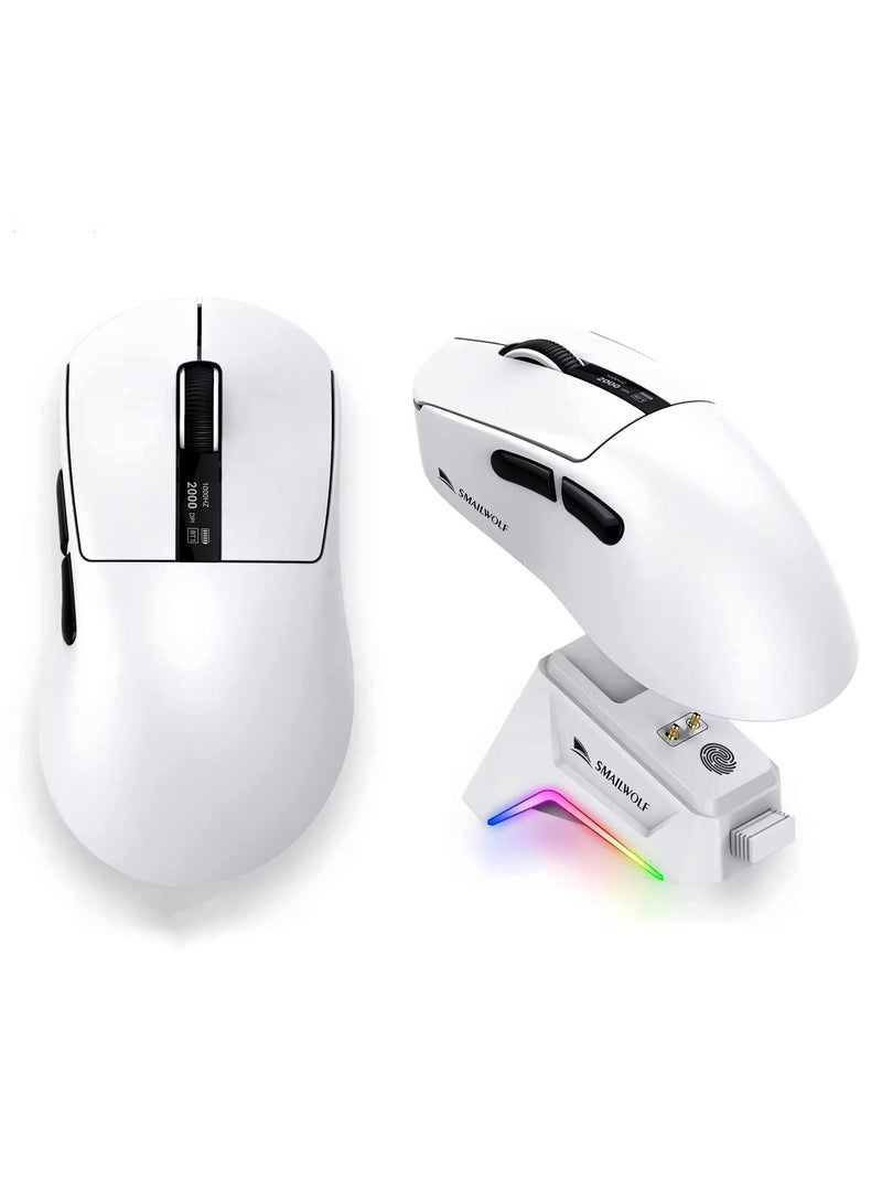 SMAILWOLF M6 Wireless Bluetooth Gaming Mouse Tri Mode PAW3311 Sensor 12000dpi With Charging Base Screen BT/2.4Ghz/Wired, for PC/MAC - Image 1
