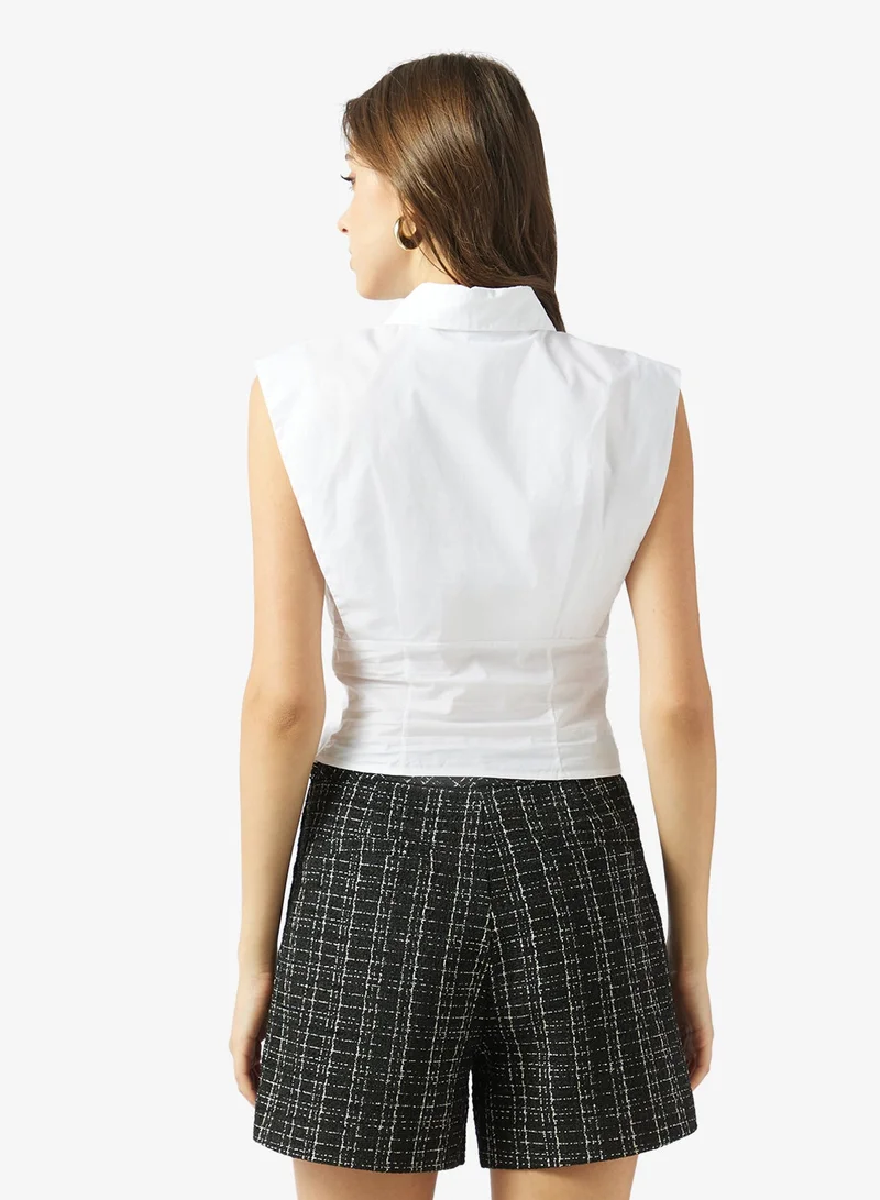 GUESS Collar Neck Poplin Woven Top