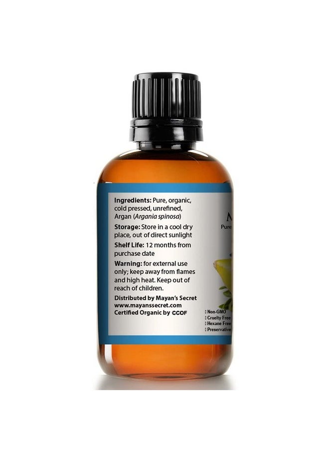 Mayan's Secret Mayan's Secret - 4oz Organic Argan Oil For Hair Growth, Skin, Face, Nails, Beard & Cuticles - Nourishing and Soothing Oil for Face and Body  - Image 5