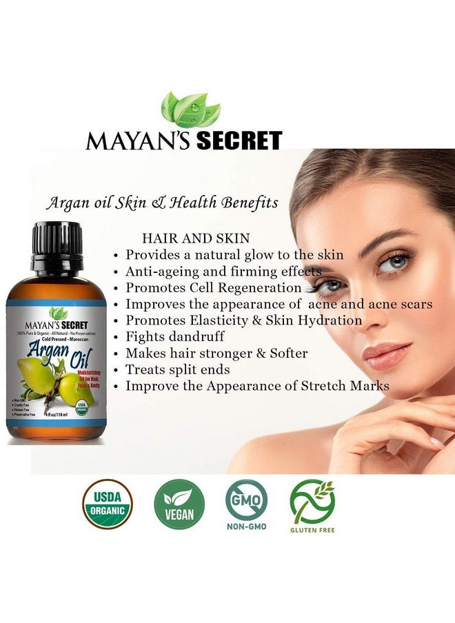 Mayan's Secret Mayan's Secret - 4oz Organic Argan Oil For Hair Growth, Skin, Face, Nails, Beard & Cuticles - Nourishing and Soothing Oil for Face and Body  - Image 4
