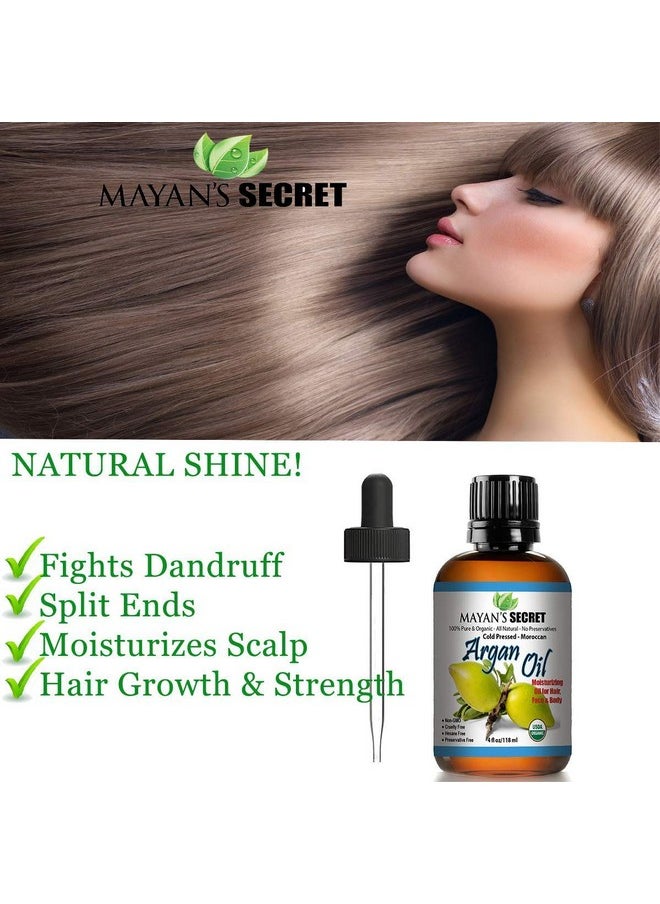 Mayan's Secret Mayan's Secret - 4oz Organic Argan Oil For Hair Growth, Skin, Face, Nails, Beard & Cuticles - Nourishing and Soothing Oil for Face and Body  - Image 3
