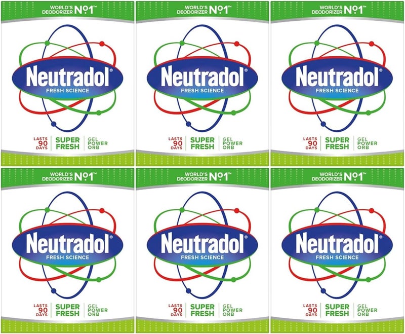 Neutradol Super Fresh Gel Odour Destroyer Air Freshener - Pack of 6 - Image 1