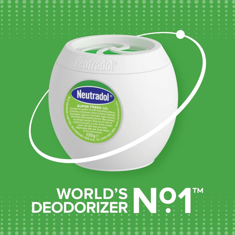 Neutradol Super Fresh Gel Odour Destroyer Air Freshener - Pack of 6 - Image 4