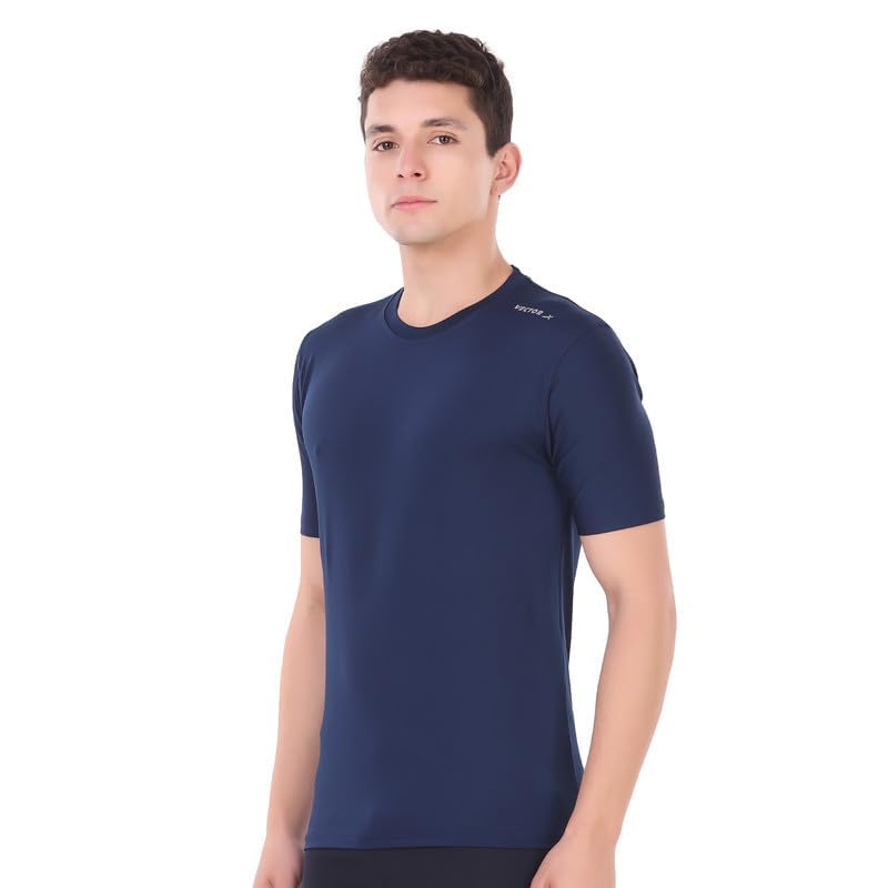 VECTOR X Self Design Men Round Neck T-Shirt 100% Polyerster (Pack of 3) - Image 3
