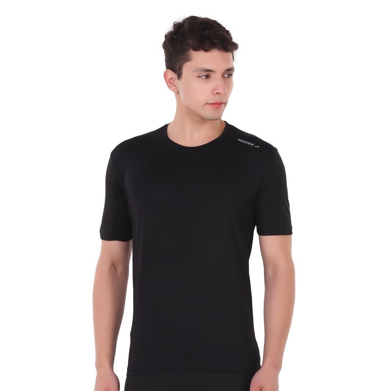 VECTOR X Self Design Men Round Neck T-Shirt 100% Polyerster (Pack of 3) - Image 2