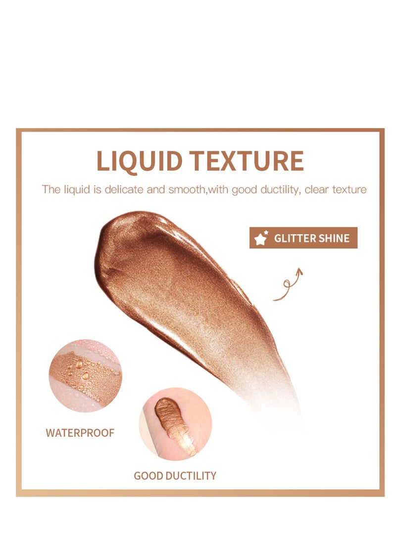 SYOSI - Liquid Body Shimme Body Glitter Oil Silky Body Shimmer Oil Moisturizing Body Highlighter Shimmer Liquid Illuminator Shimmer Lotion for Body Makeup Cream Body Glow Shimmer Bronzer Drops - Image 1