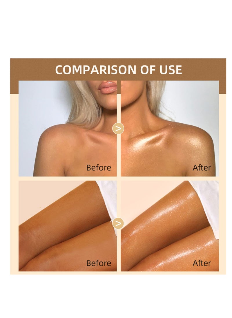 SYOSI - Liquid Body Shimme Body Glitter Oil Silky Body Shimmer Oil Moisturizing Body Highlighter Shimmer Liquid Illuminator Shimmer Lotion for Body Makeup Cream Body Glow Shimmer Bronzer Drops - Image 1