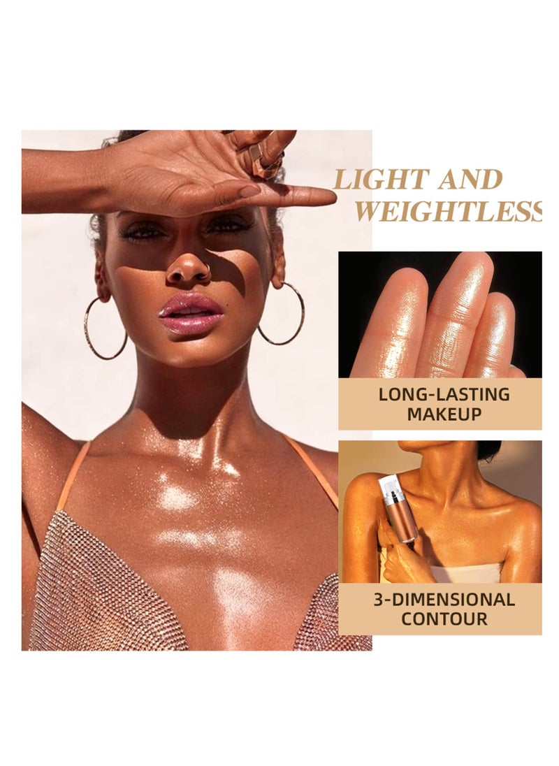 SYOSI - Liquid Body Shimme Body Glitter Oil Silky Body Shimmer Oil Moisturizing Body Highlighter Shimmer Liquid Illuminator Shimmer Lotion for Body Makeup Cream Body Glow Shimmer Bronzer Drops - Image 1
