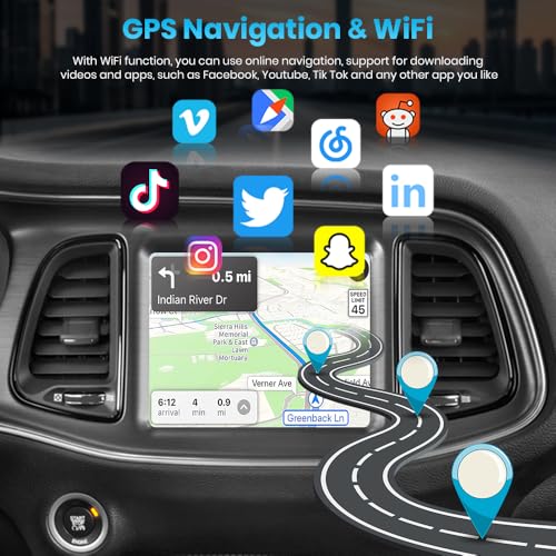 AWESAFE 8.4 Inch Car Radio for Dodge Charger Challenger 2015 2016 2017 2018 2019, Android 13 Touch Screen Head Unit with Wireless CarPlay & Android Auto Bluetooth WiFi GPS Navigation - Image 4