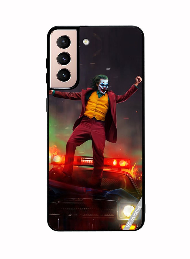VR CREATIVE Protective Case Cover For Samsung Galaxy S21 Plus 5G Joker Over A Car With His Evil Laugh Design Multicolour - Image 1
