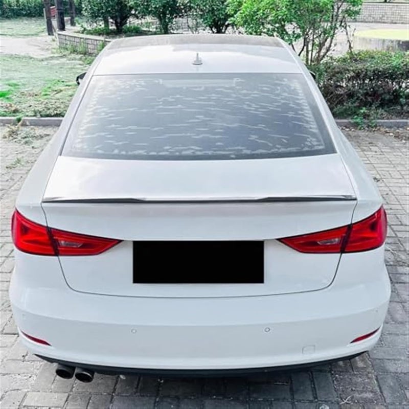 QASULER Carbon Fiber Look Rear Bumper Spoiler for A3 8V Limousine - Image 4