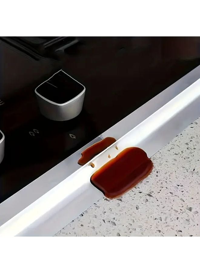 1 Roll Silvery Grey Laminated Lithium Foil Seam Sticker Kitchen Oil Proof Stove Gap Fireproof High Temperature Resistant Waterproof - Image 4