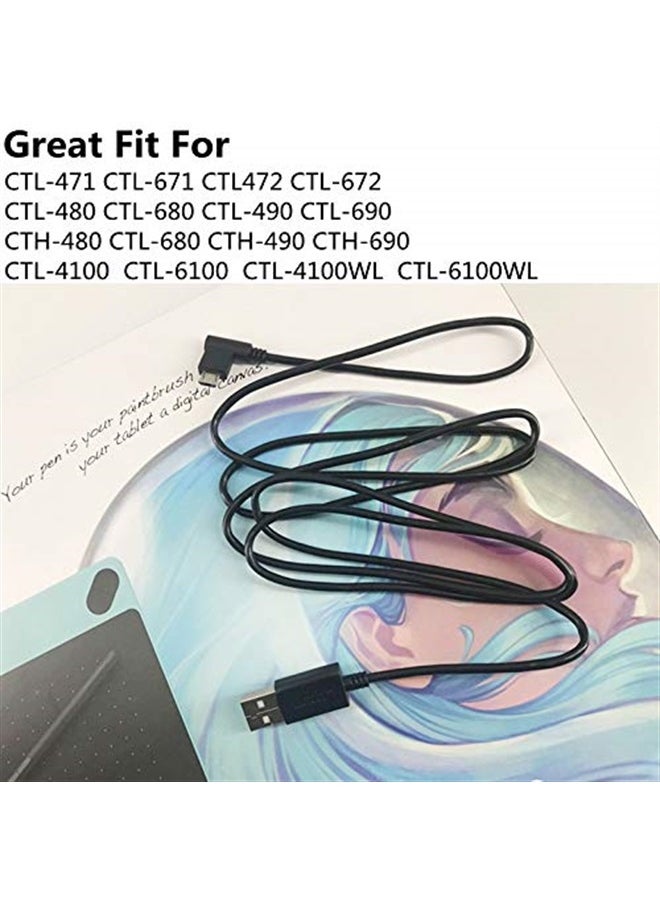 Saipomor - Micro USB Power Charging Cable Date Sync Cord Compatible with Wacom-Intuos CTL480 CTL490 CTL690 CTH480 CTH490 CTH680 CTH690 and Wacom-Bamboo CTL470 CTL471 CTL671 CTL680 CTH470(4.9ft) - Image 1