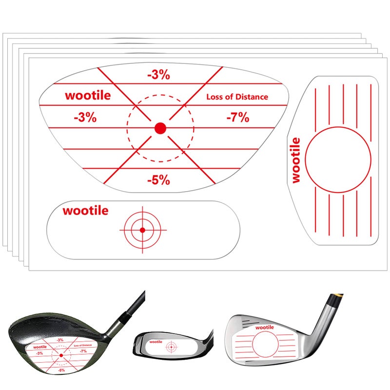 wootile Golf Driver Impact Tape Labels 180Pcs Golf Impact Stickers Golf Clubs Labels for Swing Training Irons and Woods Iron Ball Hitting Recorder Standard Irons Woods Sticker,Training Aids for Swing Practice - Image 1
