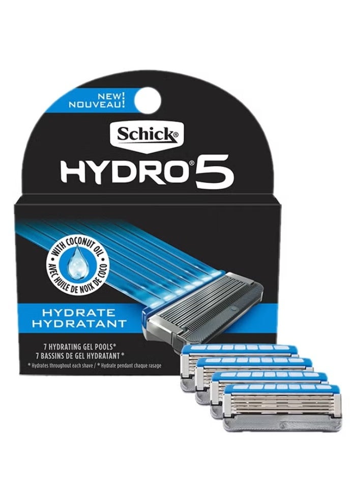 schick Pack Of 4 Hydro 5 Refill Silver 