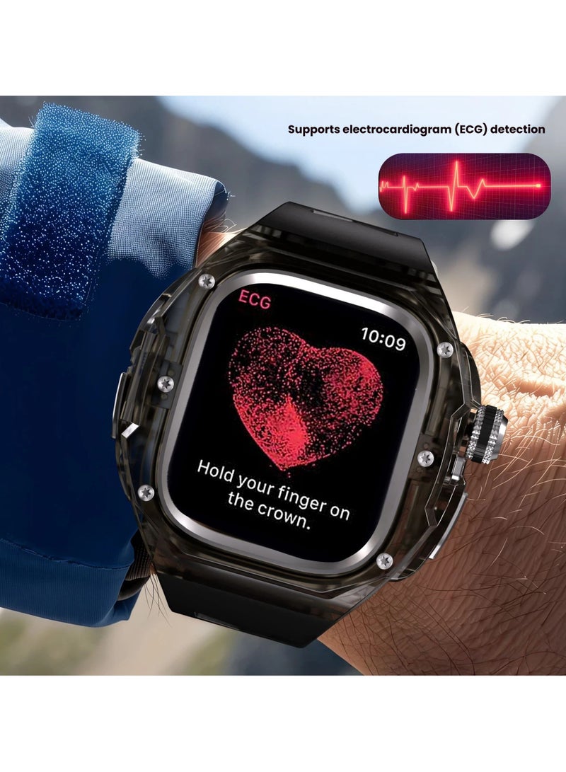 عام سوار ساعة معدني بلوري (Crystal Metal)، سوار مقاوم للماء مقاس 49 مم لساعات Apple iWatch Ultra / 2 / 3. - Image 4