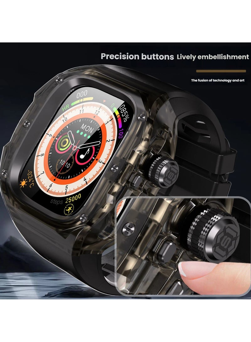 عام سوار ساعة معدني بلوري (Crystal Metal)، سوار مقاوم للماء مقاس 49 مم لساعات Apple iWatch Ultra / 2 / 3. - Image 2