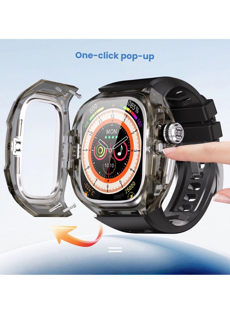 عام سوار ساعة معدني بلوري (Crystal Metal)، سوار مقاوم للماء مقاس 49 مم لساعات Apple iWatch Ultra / 2 / 3. - Image 5