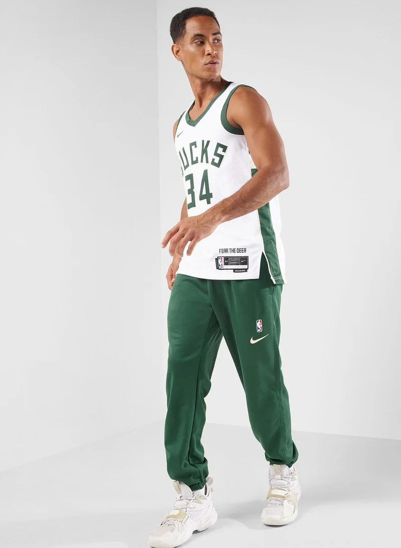 Nike White Milwaukee Bucks Dri-Fit Swimming Jersey for Men | Best Price UAE